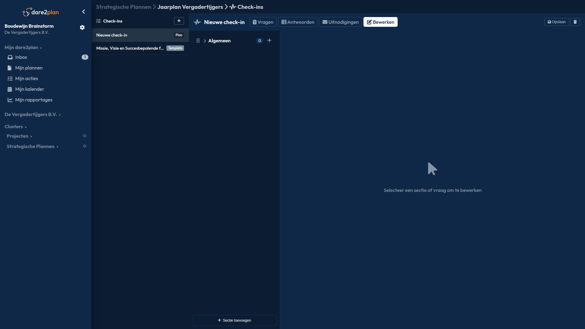 Check-in editor