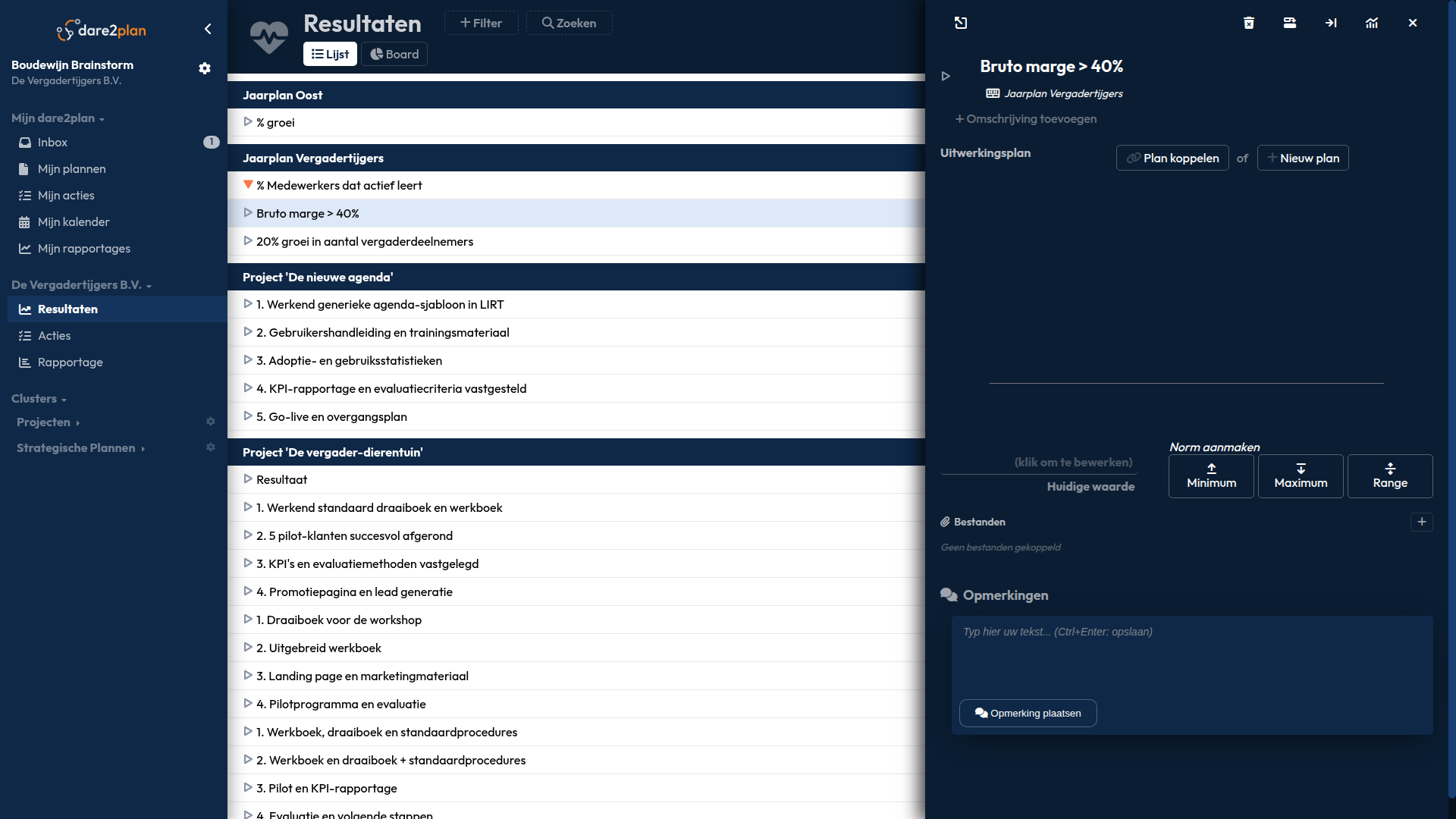 Resultaat monitor
