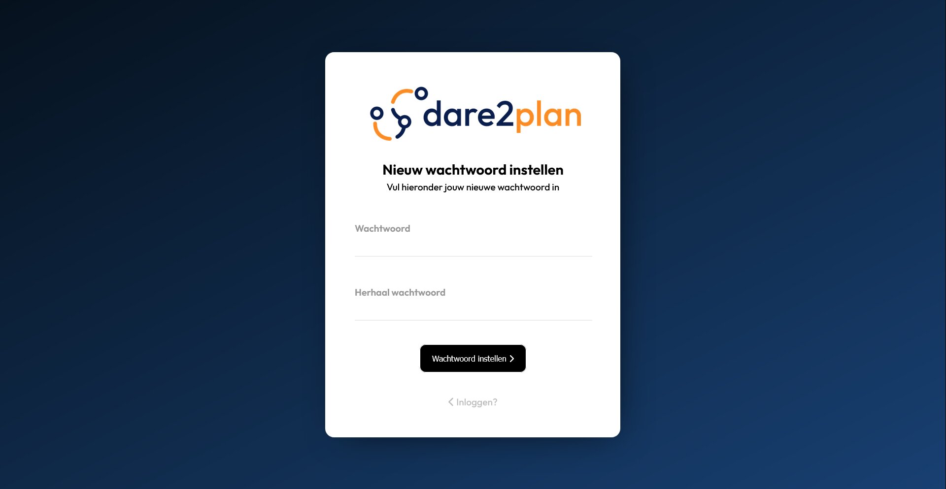Nieuw wachtwoord instellen